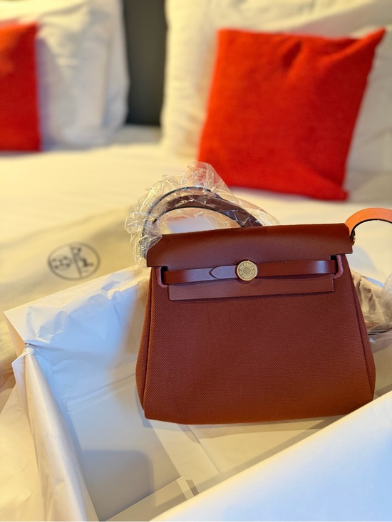 Hermes Handbags - Hermes Mini Herbag” BrandNew”Women’s Top-Handle Bag in Rust Brown
